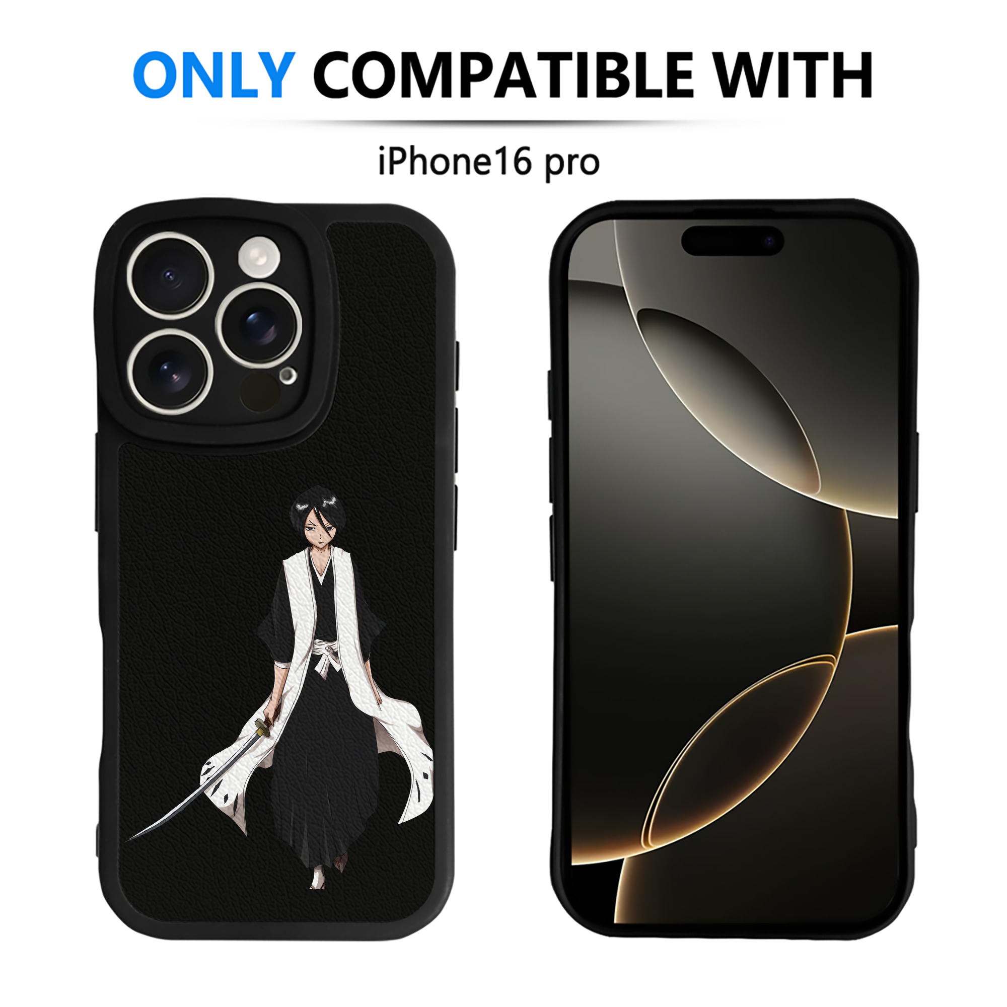 （画像用） ブリーチ 朽木ルキア BLEACH Kuchiki Rukia 【iPhone 16シリーズ対応】シリコンスマホケース（レザー調） 材質：シリコン